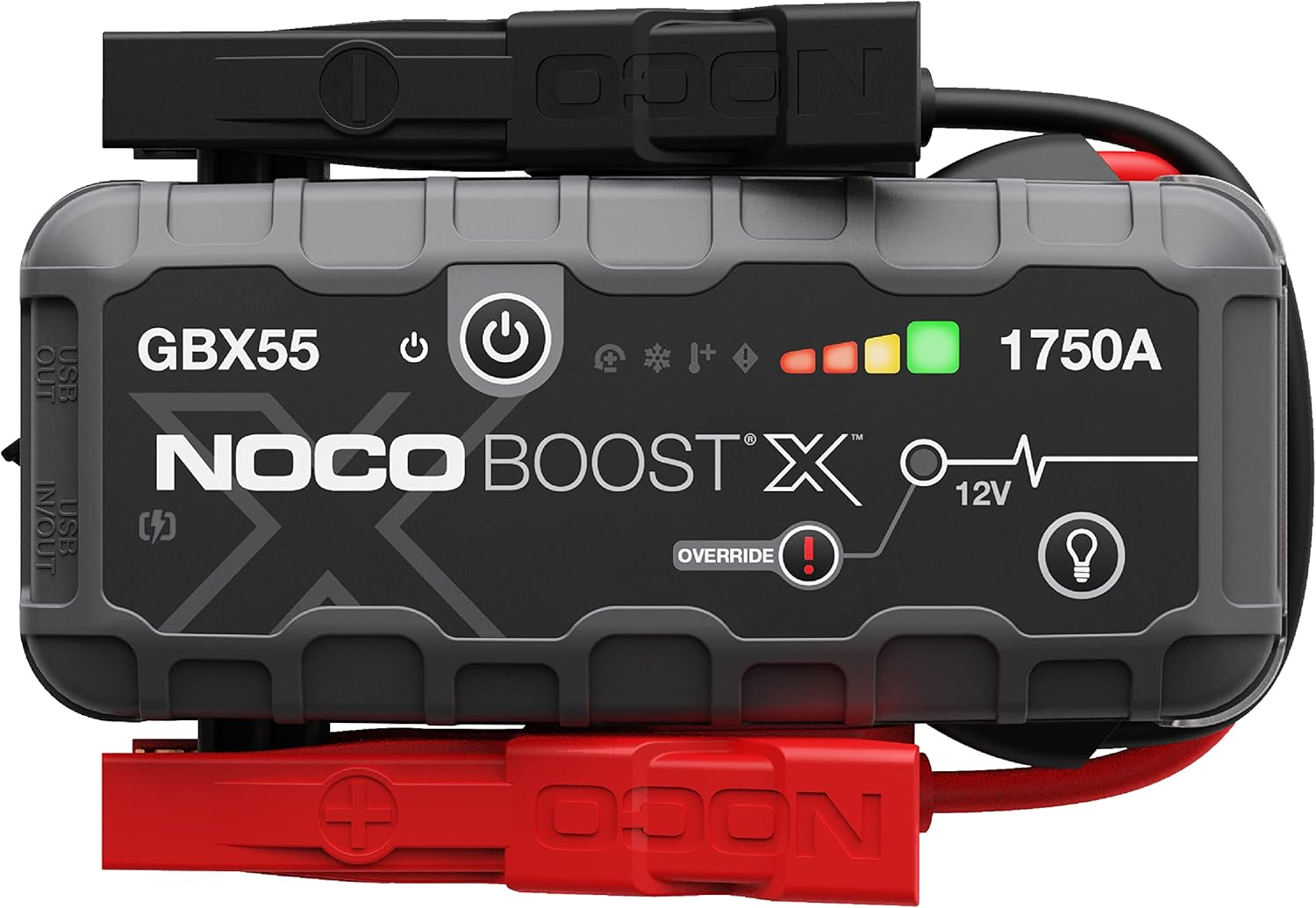 NOCO Boost X GBX55 12V UltraSafe Portable Lithium Car Jump Starter, Heavy-Duty Battery Booster Power Pack, Powerbank Charger and Jump Leads, Gray, 7.5L Petrol and 5.0L Diesel Engines, 1750A-0