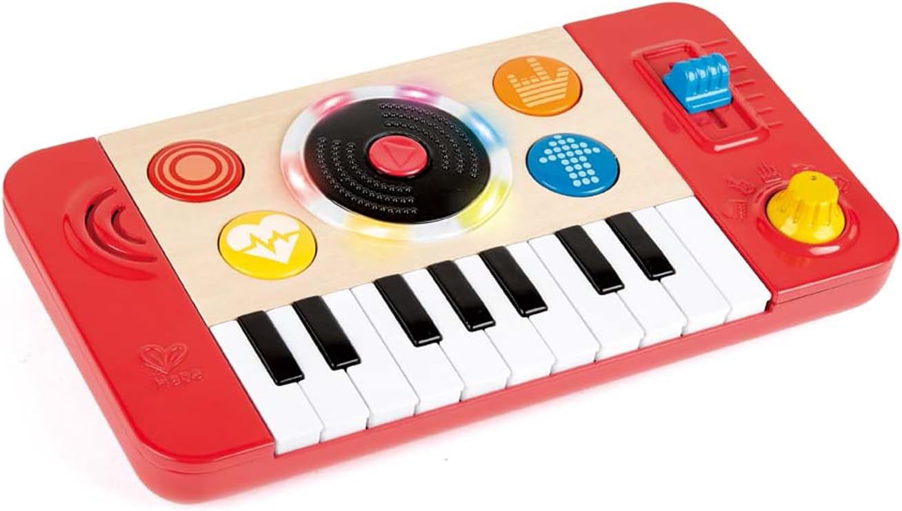 Musical Toy, Hape Mix & Spin Portable DJ Studio With Lights, 4 Instrument Sounds And 18 Fun Sound Effects. 12 Months +-0