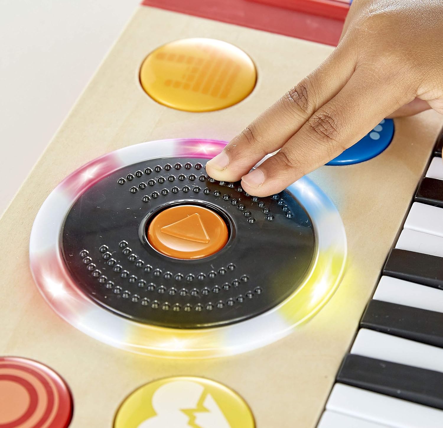 Musical Toy, Hape Mix & Spin Portable DJ Studio With Lights, 4 Instrument Sounds And 18 Fun Sound Effects. 12 Months +-4