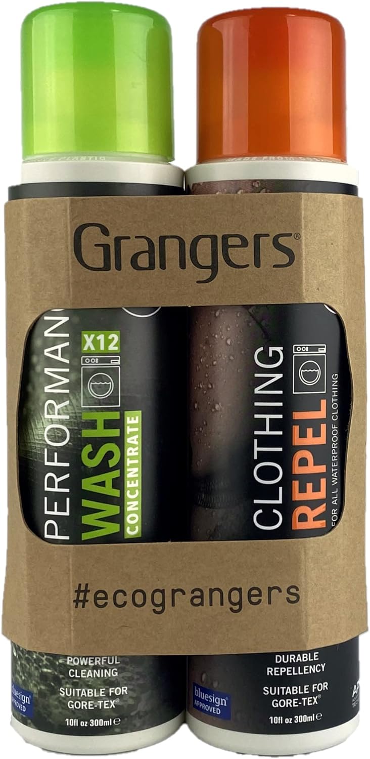 Grangers Eco Twin Pack – Performance Wash and Clothing Repel | 300ml/300ml | Cleans, Refreshes and Reproofs All Outdoor and Sports Clothing-0