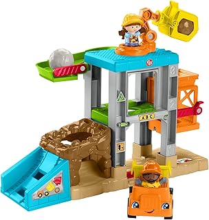 Fisher-Price Little People Load Up Construction Site Playset with Music, Sounds and Toy Dump Truck for Toddlers and Preschool Kids