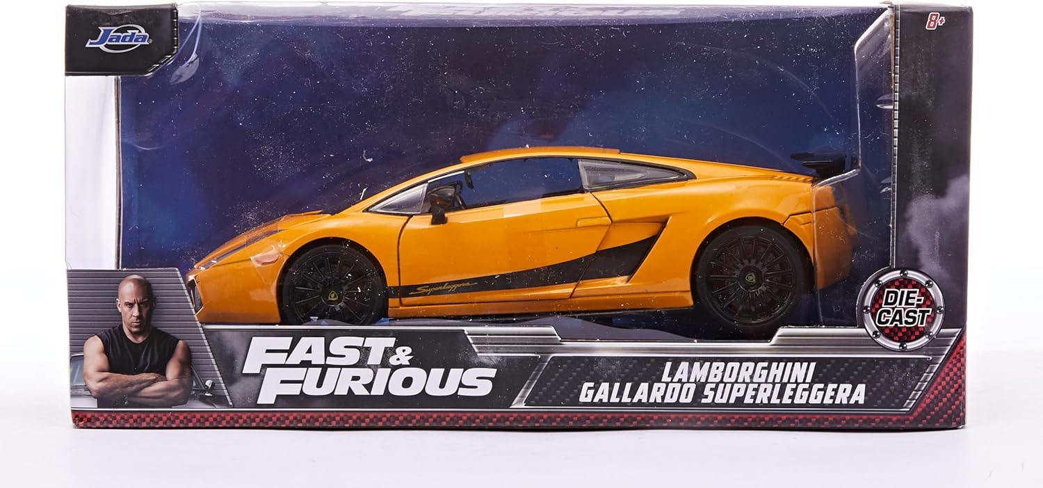 Jada 253203067 Superleggera Fast & Furious Lamborghini Gallardo 1:24 Scale DIE-CAST Replica CAR, Yellow-12