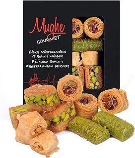 Mughe Gourmet Bitesize Turkish Pistachio Baklava Assortment Gift Box - Handmade X-Small Dessert Pastry Gifts - 150g/5.3oz - Celebrate Birthday, Father's and Mother's Day, Christmas