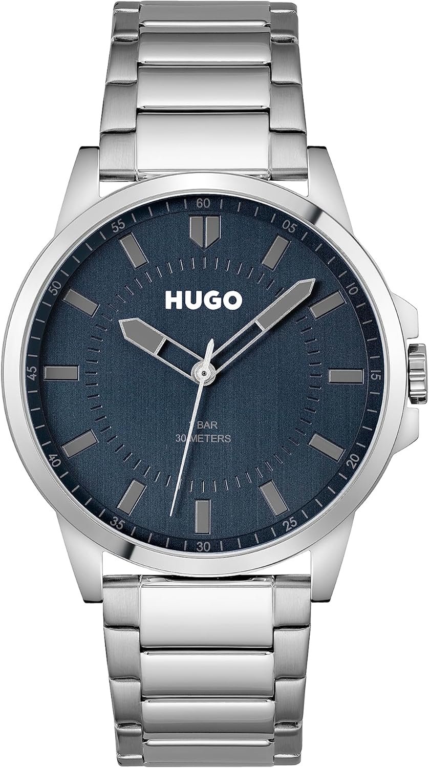 HUGO Analogue Quartz Watch for Men with Silver Stainless Steel Bracelet - 1530186-0