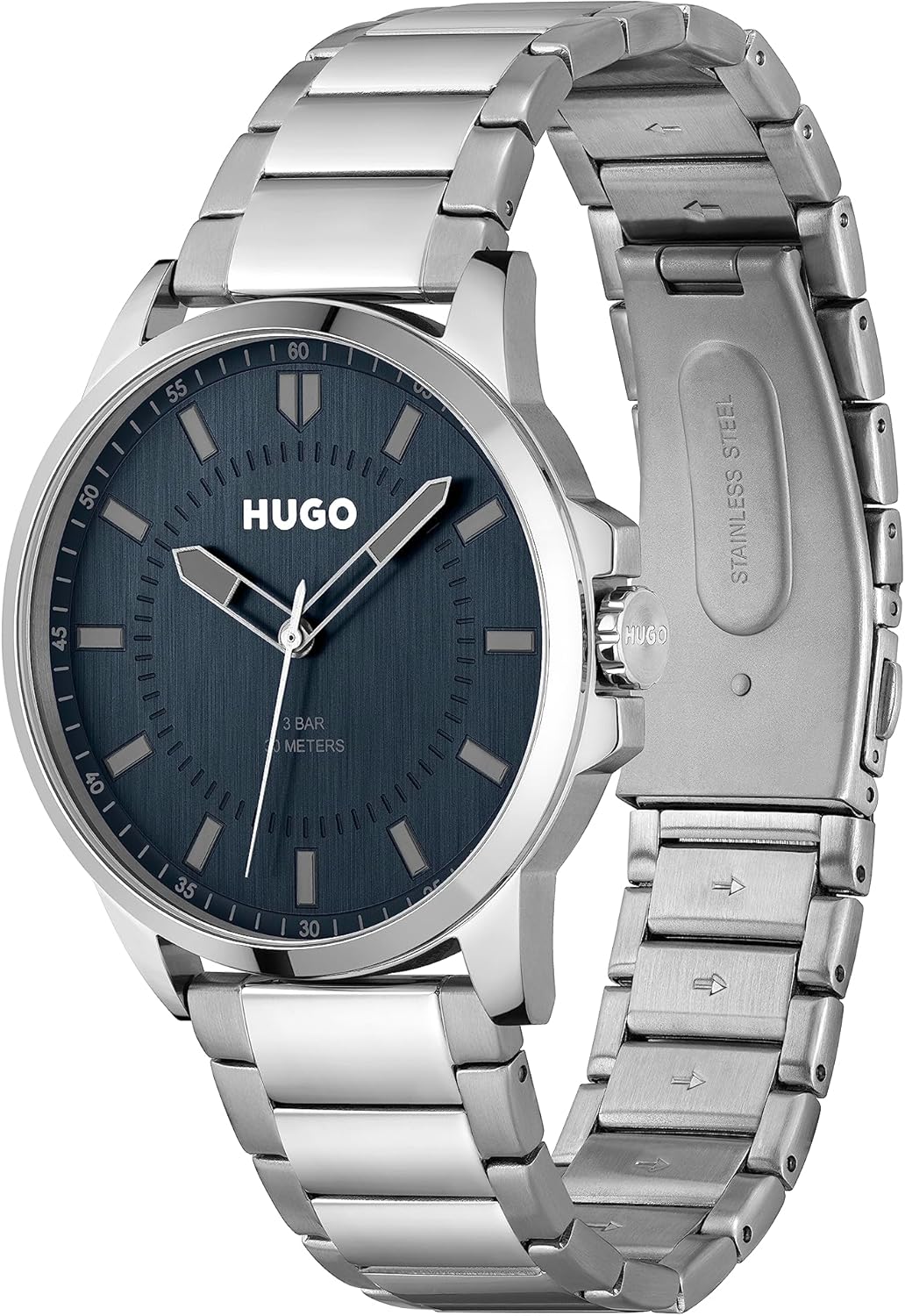 HUGO Analogue Quartz Watch for Men with Silver Stainless Steel Bracelet - 1530186-1