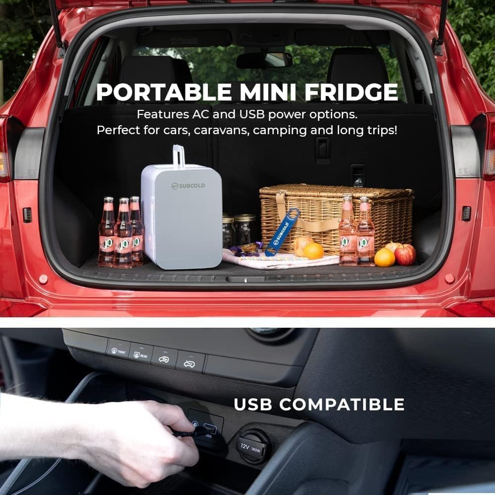 Subcold Ultra 6 Mini Fridge Cooler & Warmer | 6L capacity | Compact, Portable and Quiet | AC+USB Power Compatibility (Grey)-6