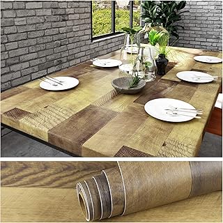 VEELIKE Brown Wood Effect Kitchen Contact Paper Countertops Wallpaper Self-Adhesive for Living Room Waterproof 40cm x 900cm Cupboard Sticky Back Plastic Roll Worktop Vinyl Covering Table Removable