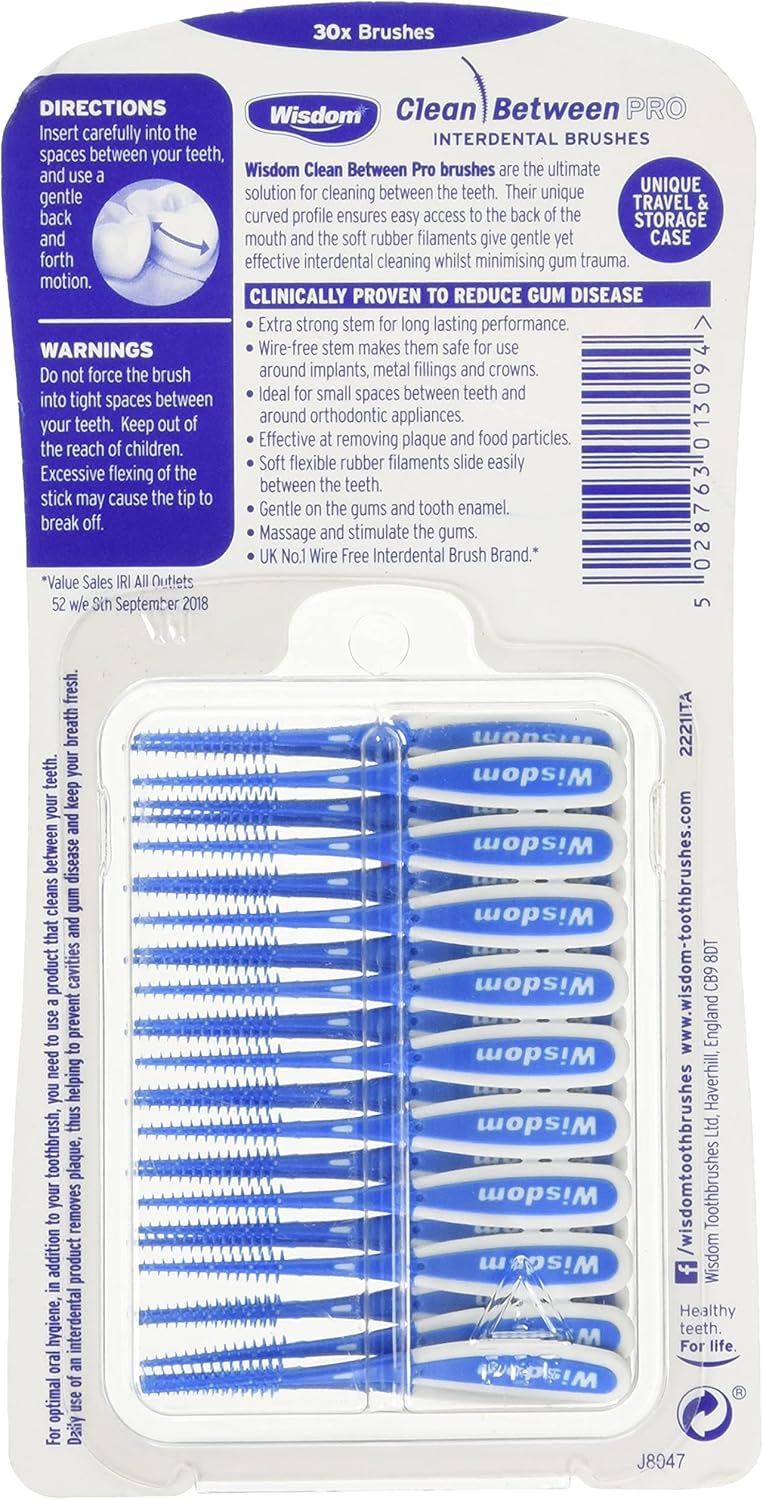 Wisdom Toothbrushes Clean Between Pro Interdental Brushes, Fine, Pack of 3, 90-Count, 100 g-1