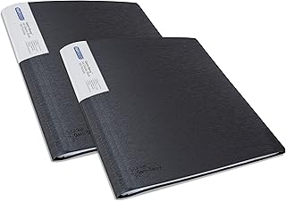 Rapesco 1645 Germ-Savvy Antibacterial, Presentation Folder 100 Pockets A4, Black, Pack of 2