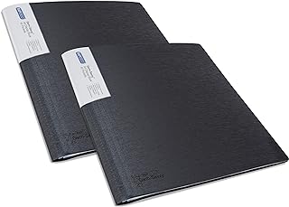 Rapesco 1644 Germ-Savvy Antibacterial, Presentation Folder 40 Pockets A4, Black, Pack of 2