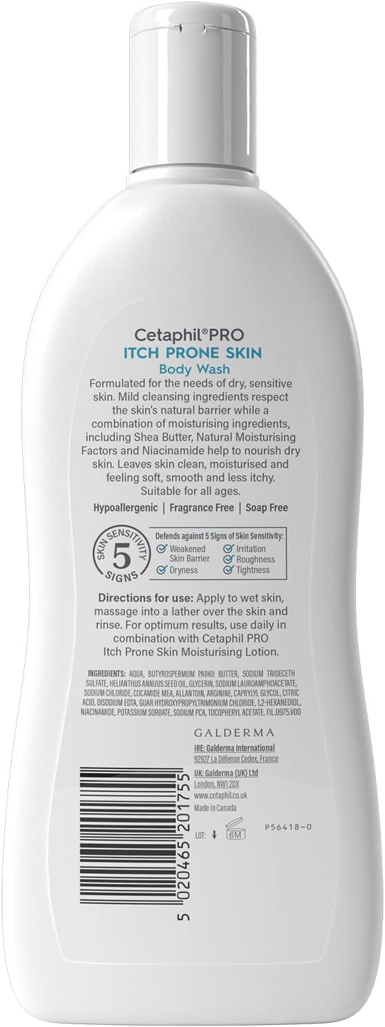 Cetaphil PRO Body Wash, 295ml, For Itch Prone & Eczema Prone Skin, With Niacinamide & Shea Butter, Vegan Friendly-6