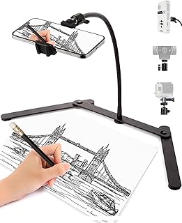 AFAXINRIE Adjustable Phone Tripod, Phone Stand for Filming, Overhead Phone Mount, Tabletop Tripod for Cookie Decorating and Teaching Online Live Streaming and Drawing Sketching Cooking Recording