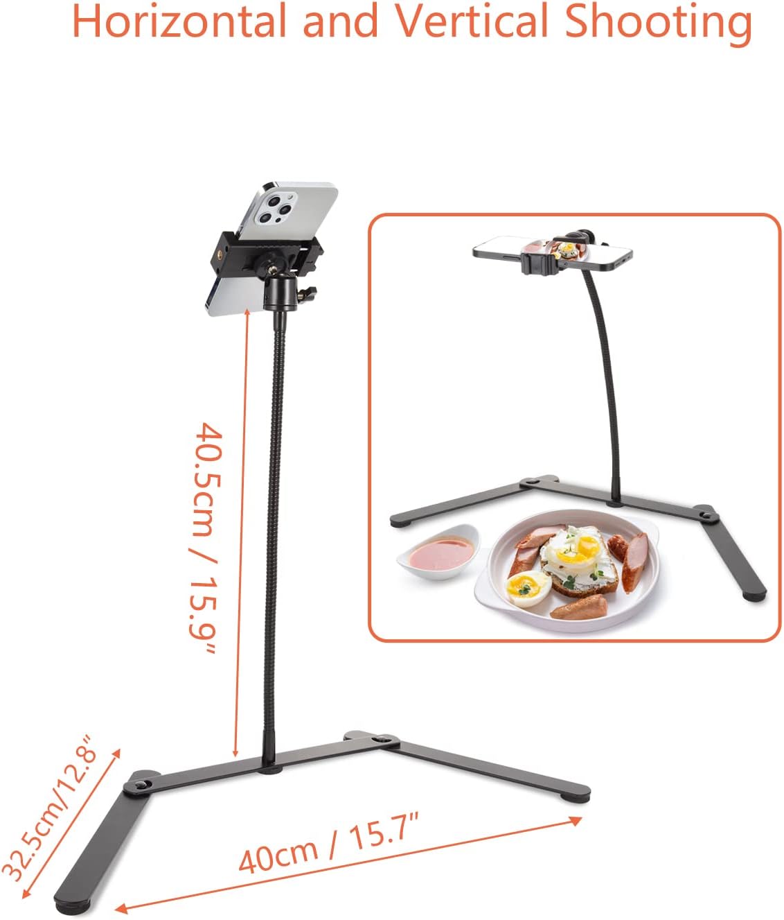 AFAXINRIE Adjustable Phone Tripod, Phone Stand for Filming, Overhead Phone Mount, Tabletop Tripod for Cookie Decorating and Teaching Online Live Streaming and Drawing Sketching Cooking Recording-2