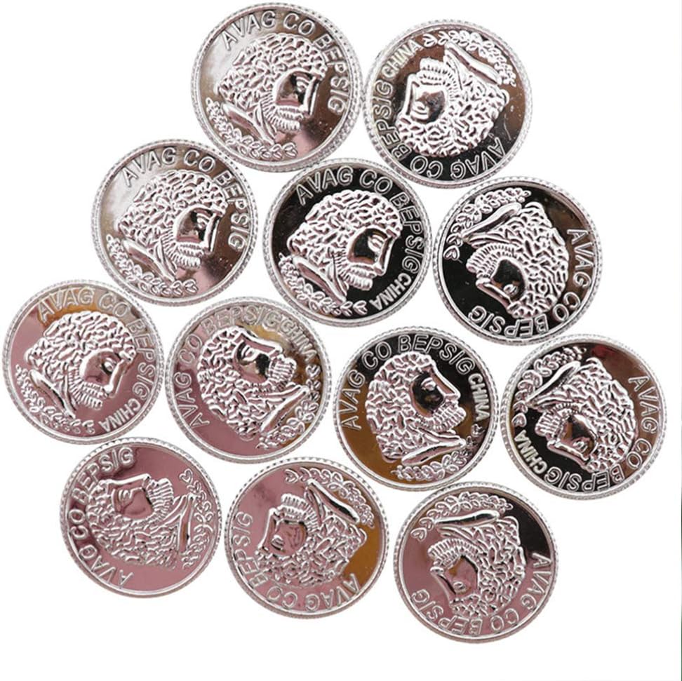 Toddmomy Silver Plastic Coins Toy Play Coins Treasure Pirate Coins Robber Costume Coins Western Theme Supplies Casino Party Favors Pirate Party Props 100pcs-6