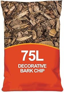 simpahome 75L Decorative Landscape Bark Spruce Wood Bark Chipping Mulch for Landscaping, Top Dressing, Paths & Play Areas.