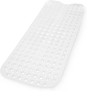 KEPLIN Premium Non-Slip Bath Mat - 200 Suction Cups, BPA, Latex Free, Mildew Resistant, Machine Washable - Safe, Durable & Comfortable for Bathroom Tubs (White, Bath, 100 x 40cm)