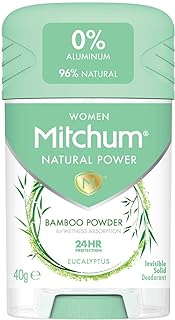 Mitchum Women Natural Deodorant Stick, Aluminium Free, Vegan, Cruelty Free, 96% Natural Ingredients, Eucalyptus