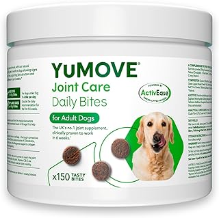 YuMOVE Daily Bites For Adult Dogs | Hip and Joint Supplement for Stiff Dogs Aged 6 To 8 Years | 150 Chews