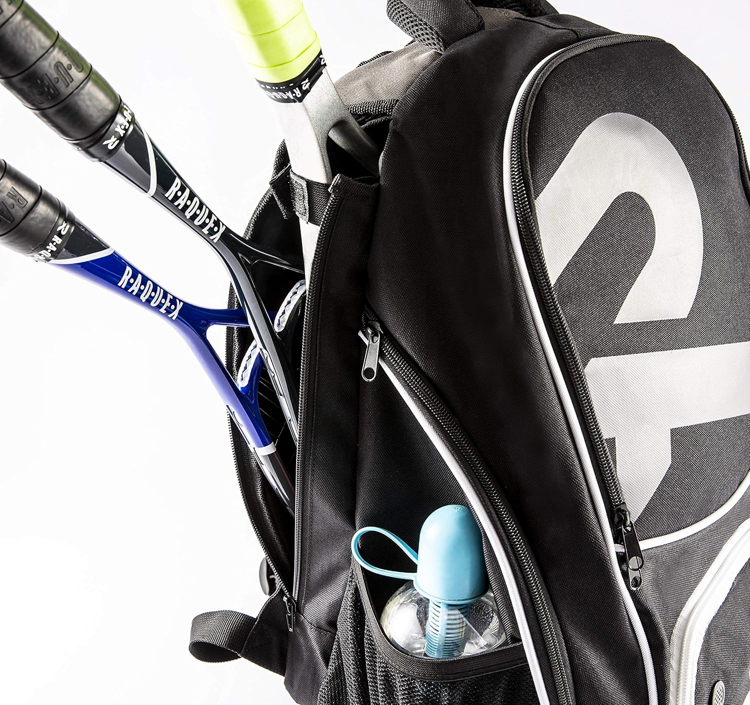 Raquex Racket Sports Backpack - for 1 Tennis Racquet or 2 Squash or Badminton Racquets. Rucksack for Rackets + Shoes + Laptop + Water Bottle-7