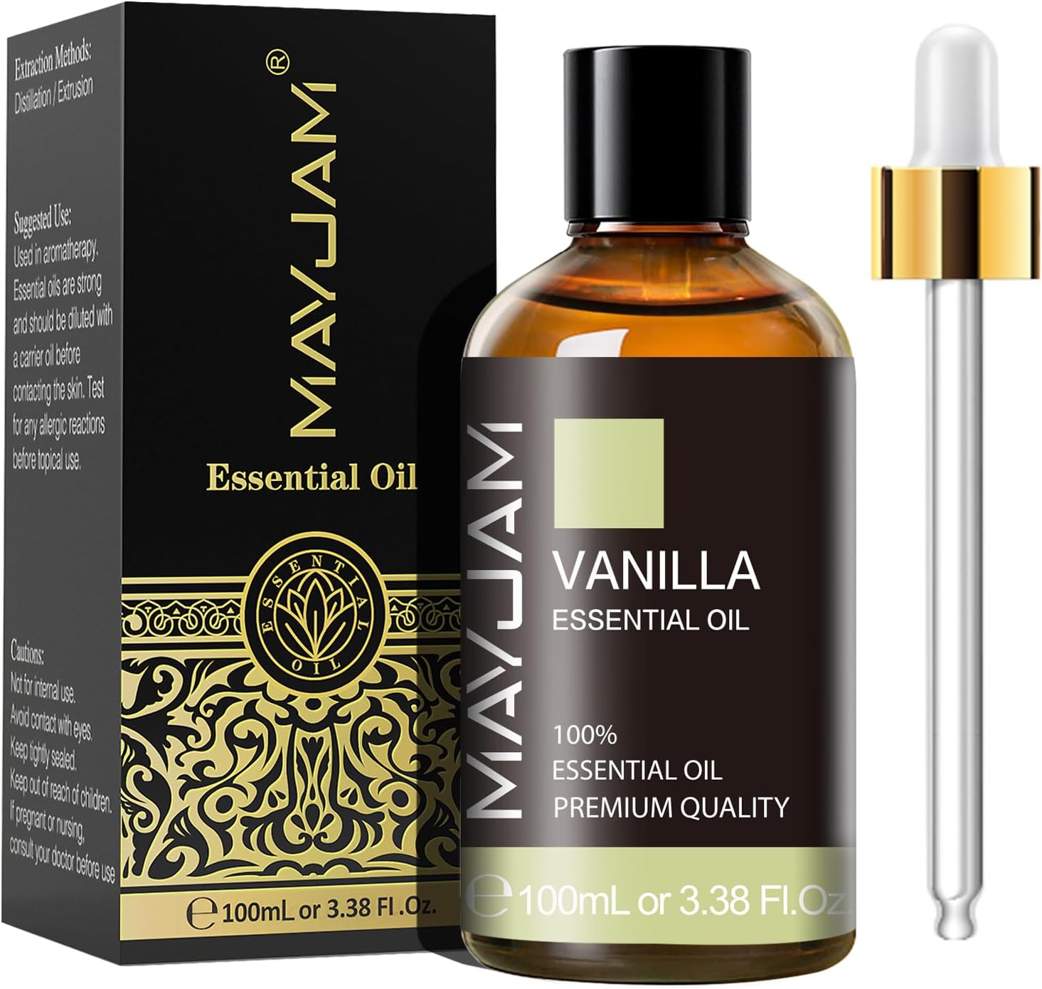 MAYJAM Vanilla Essential Oils 100ML, Vanilla Oil for Diffuser, Humidifier, DIY, Home, Office-0