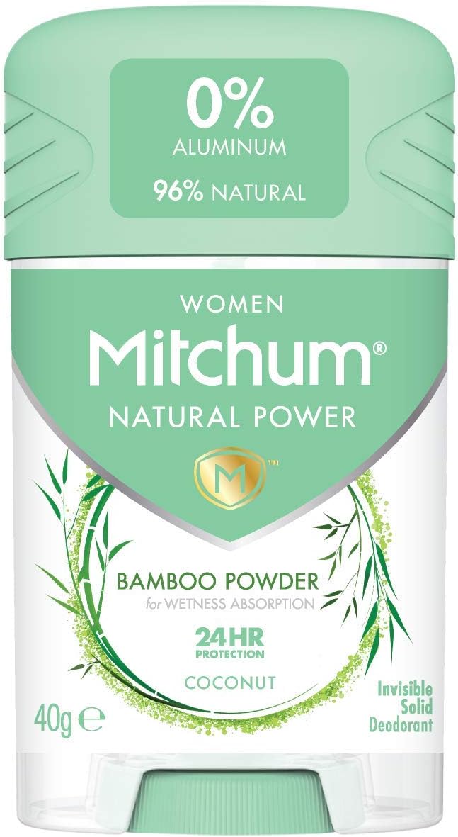 Mitchum Women Natural Deodorant Stick, Aluminium Free, Vegan, 96 percentage Natural Ingredients, Coconut, 40 g (Pack of 6)-0