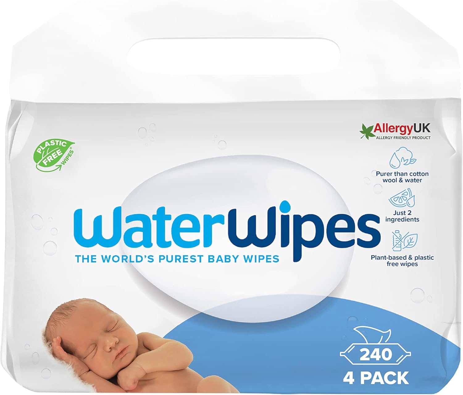 Waterwipes Newborn Baby Wipes, 4 x 60 each-0