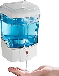 interhasa! Hand Sanitizer Dispenser Wall Mounted Automatic Commercial Liquid Soap Dispenser Liquid/Gel Touchless Hand Soap Sanitizer Dispenser for kitchen bathroom 600ml/20oz White