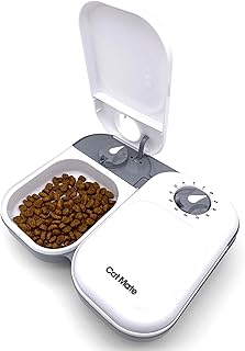 Cat Mate C200 2 Meal Automatic Pet Feeder with Timer and Ice Pack For Cats And Small Dogs, For use with Wet and Dry Food - White