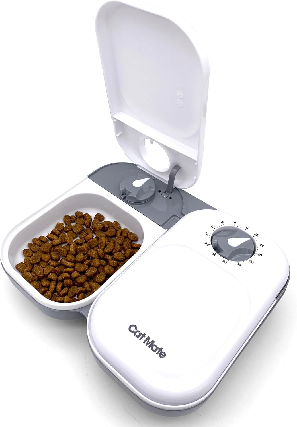 Cat Mate C200 2 Meal Automatic Pet Feeder with Timer and Ice Pack For Cats And Small Dogs, For use with Wet and Dry Food - White-0