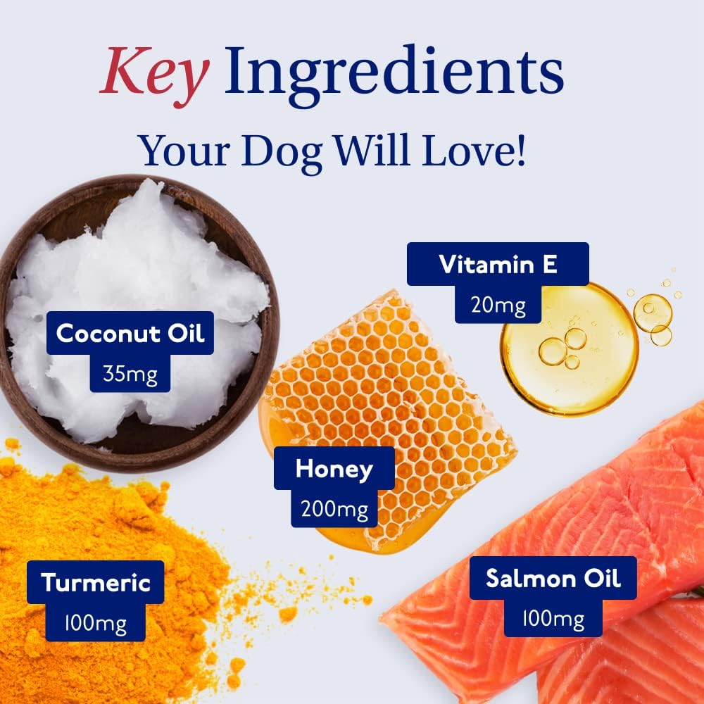 PetLab Co. Skin & Coat Chews - Support A Healthy, Comfortable Coat In Seconds A Day. Formulated With Beneficial Fatty Acids, Vitamins, Honey, & Turmeric To Optimize Skin and Coat Condition-3