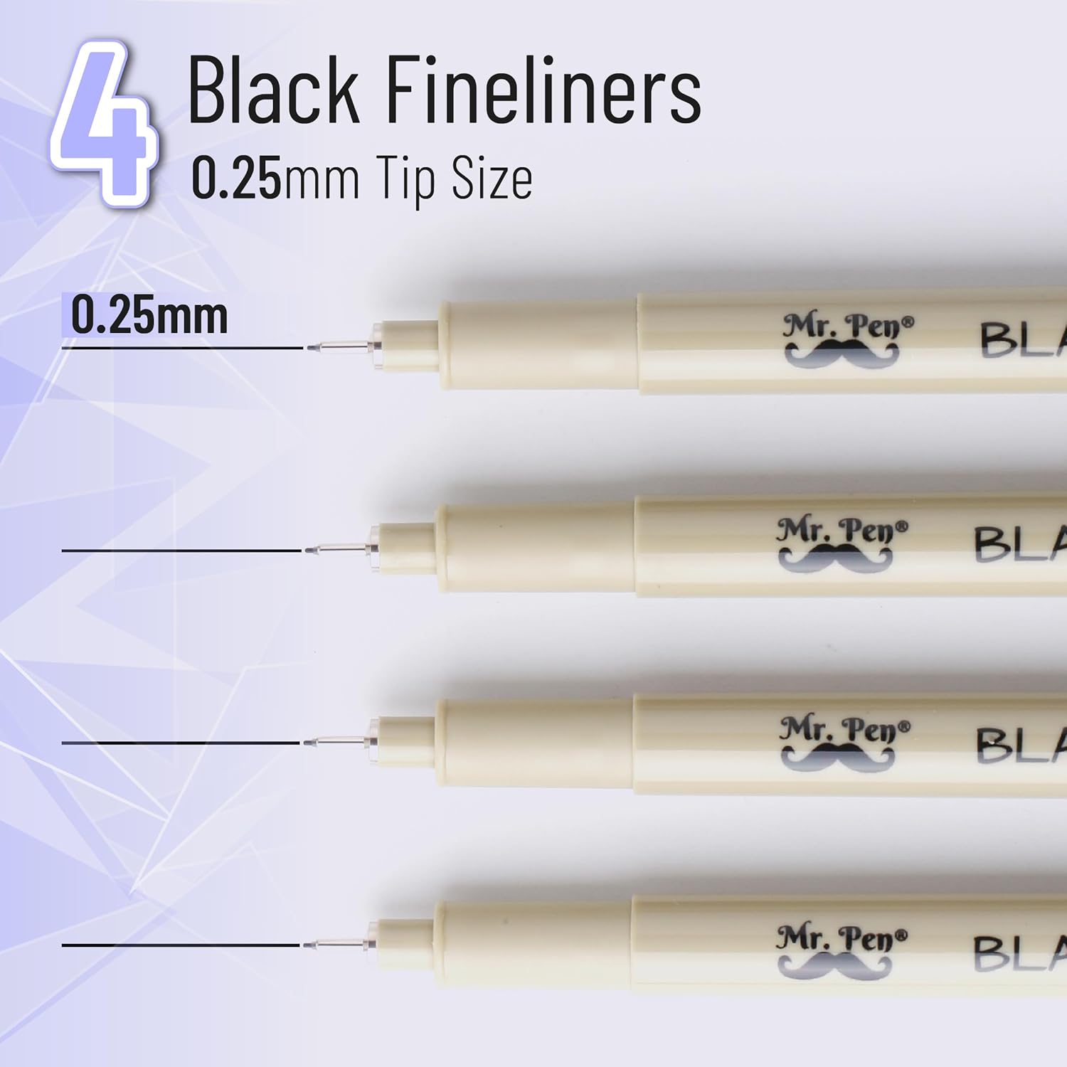 Mr. Pen- Black Fineliners, 0.25mm, 4 Pack, Bible Pens No Bleed, Fine Tip, Ultra Fine, Black Art Pens-1