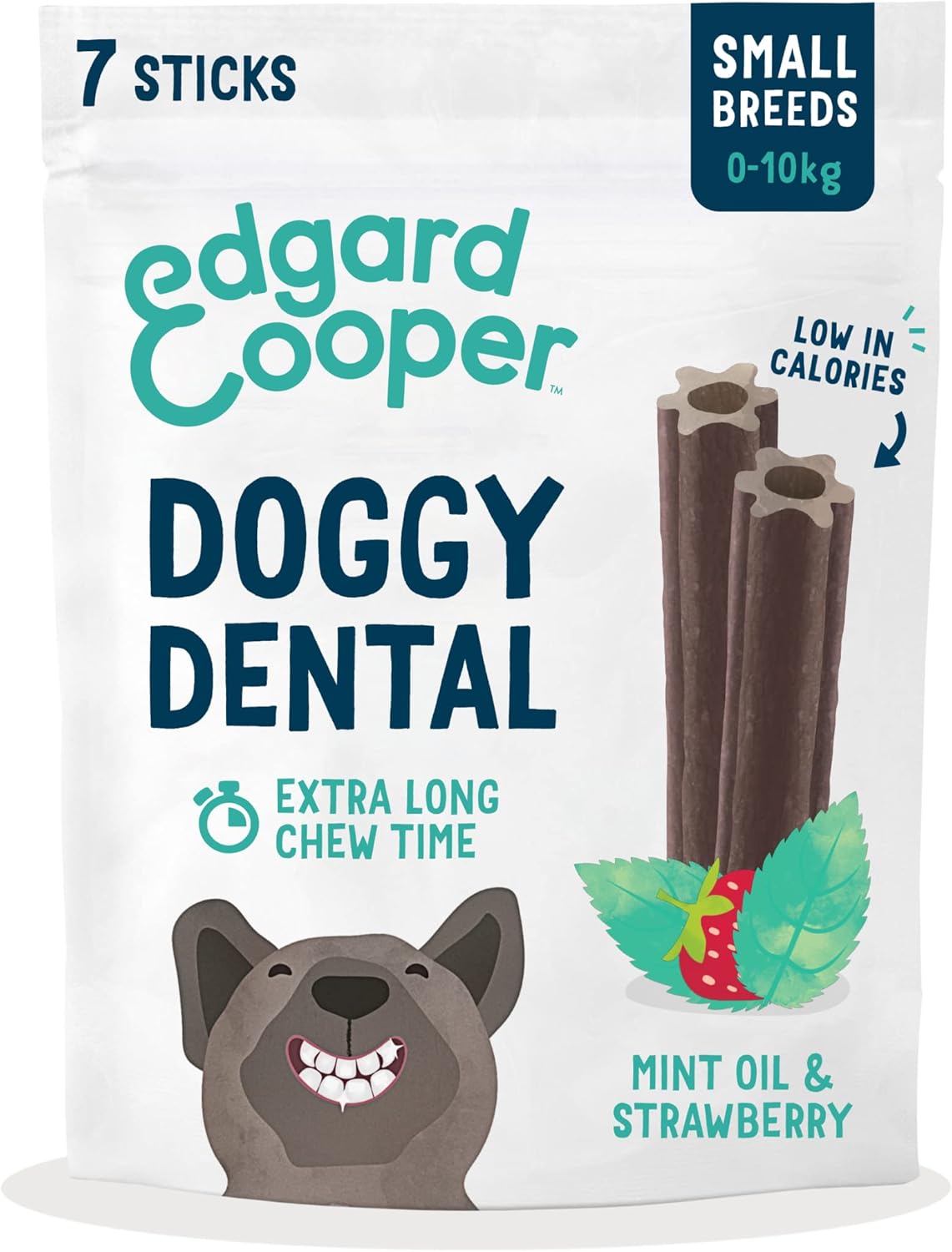 Edgard & Cooper Natural Small Dog Dental Stick Treats 7 Chew Sticks Dental Hygiene Mint & Strawberry, One per Day, Low Calorie, Long Chewing Effectiveness, Fresh Breath-0