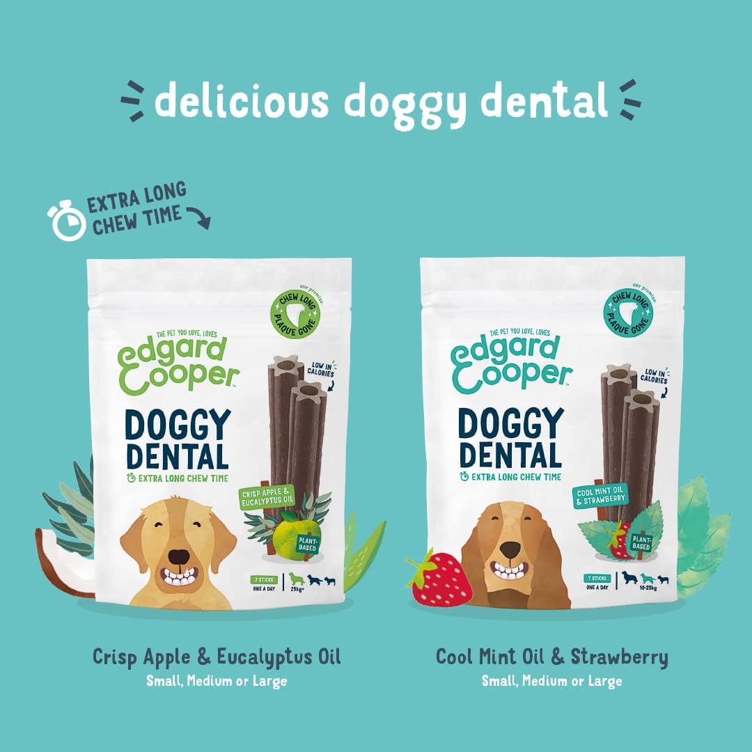 Edgard & Cooper Natural Small Dog Dental Stick Treats 7 Chew Sticks Dental Hygiene Mint & Strawberry, One per Day, Low Calorie, Long Chewing Effectiveness, Fresh Breath-6