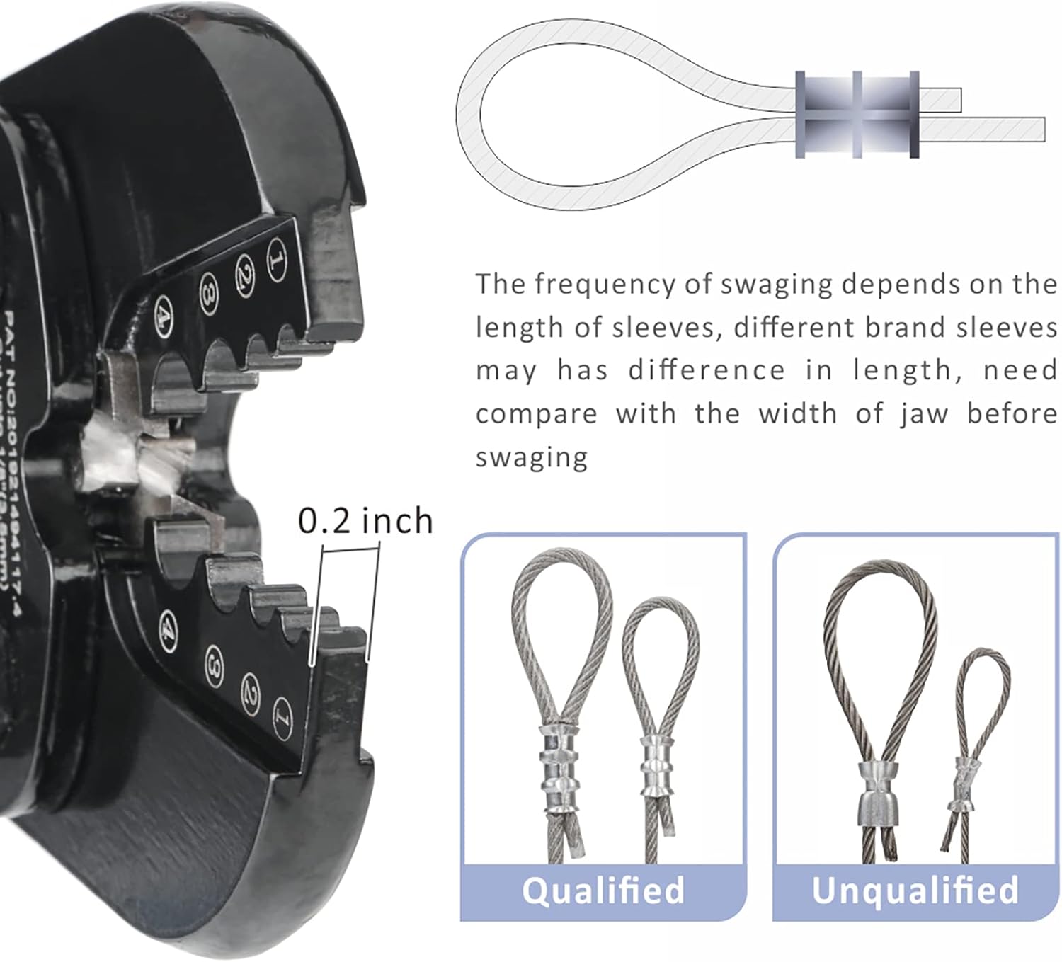 iCrimp Hand Swage Wire Rope Crimping Tools for Aluminum Duplex Hourglass Sleeves, Aluminum Stop Buttons, Copper Duplex Sleeves with Built-in Cable Cutter Works from 1.2mm to 3.5mm-7