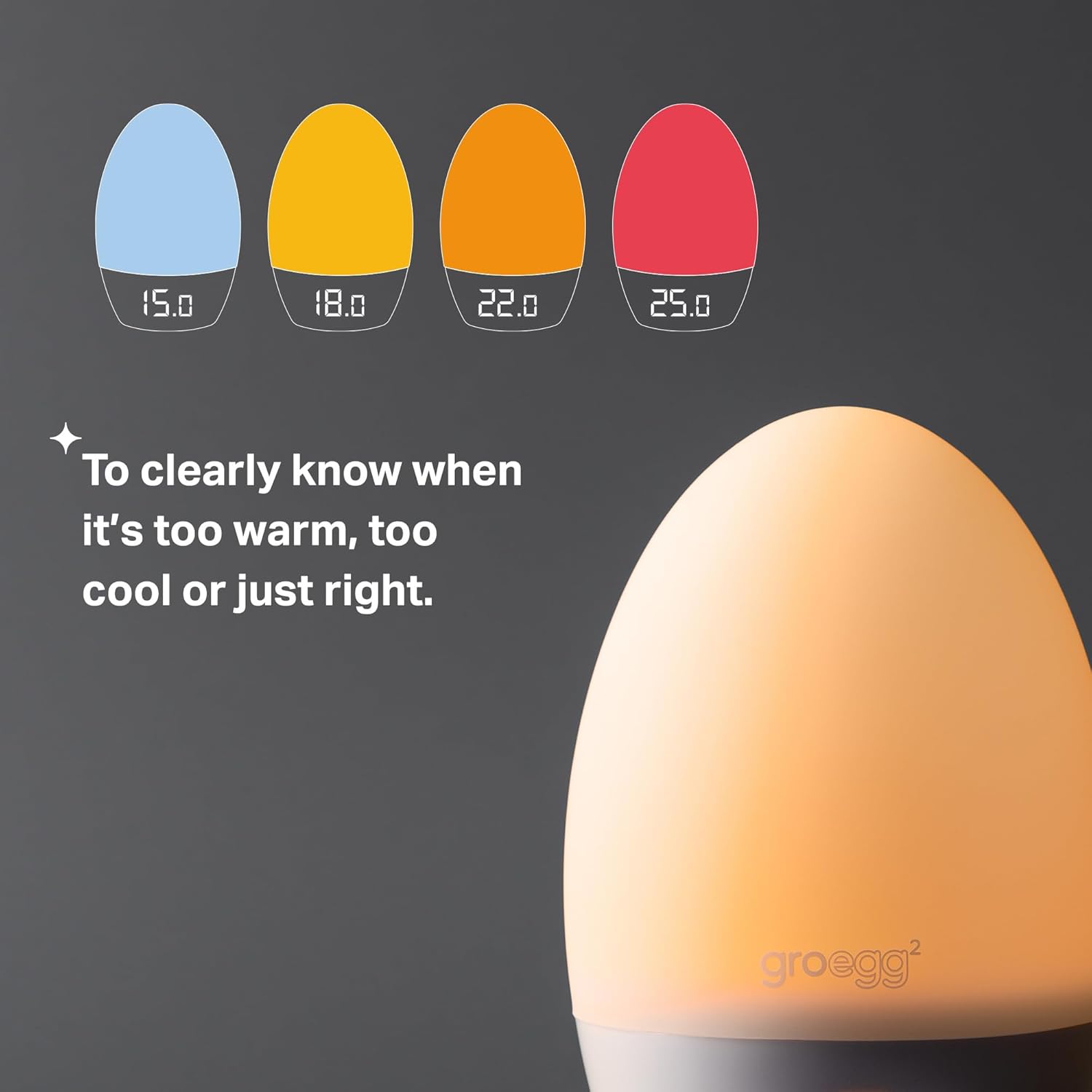 Tommee Tippee Groegg2 Digital Colour-Changing Nursery Thermometer and Nightlight, USB-Powered, Digital Temperature Display-2