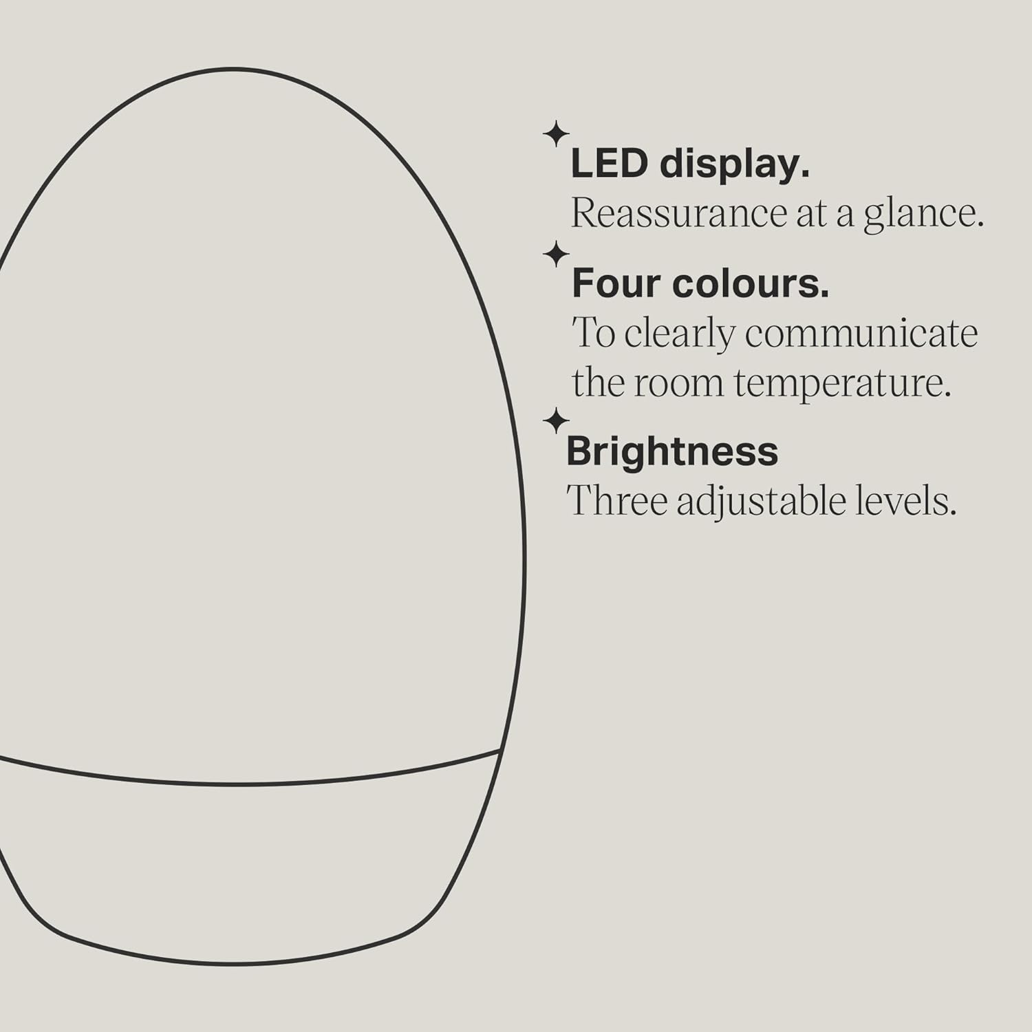 Tommee Tippee Groegg2 Digital Colour-Changing Nursery Thermometer and Nightlight, USB-Powered, Digital Temperature Display-3