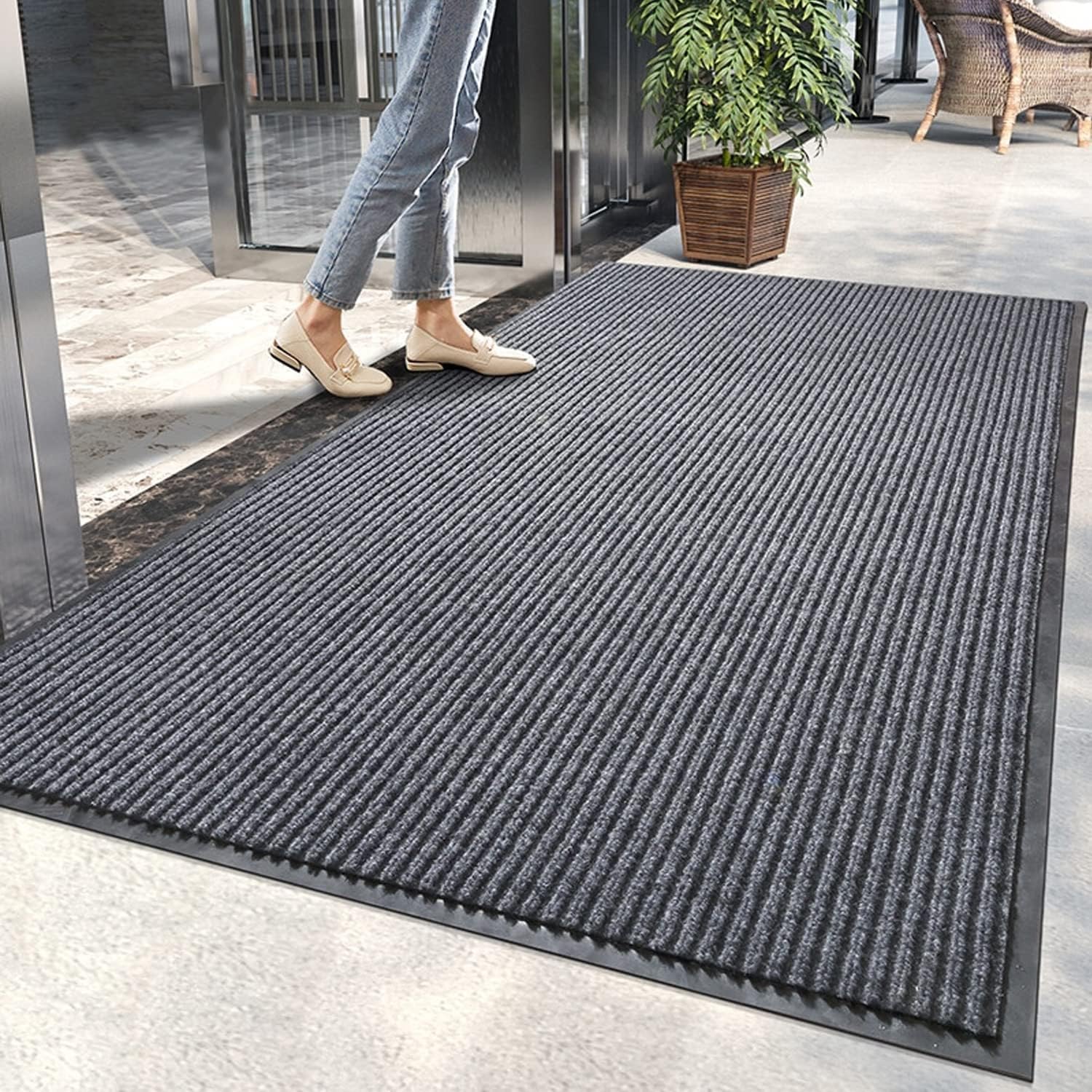 ybaymy Carpet Runner 90x300cm Non-slip Dirt Stopper Carpet with Rubber Backed Washable Door Mats Indoor & Outdoor,Floor Mat Entrance Rug for Kitchen,Home,Hallway,Hall Entrance-7