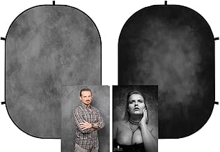 Kate 5x6.5ft Grey/Black Collapsible Backdrop Collapsible Background Pop Up Photo Backdrops Photo Studio Props