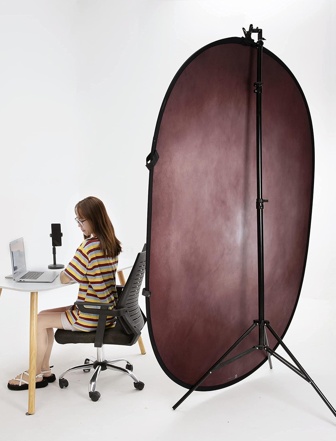 Kate 5x6.5ft Grey/Black Collapsible Backdrop Collapsible Background Pop Up Photo Backdrops Photo Studio Props-5