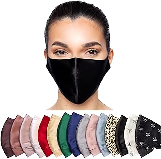 HABAC STUDIO - 100% Mulberry Silk Face Mask Face Masks Washable UK Reusable Face Mask Mens Face Mask Silk Mask Face Covering for Women Silk Face Masks Nose Wire. Choice of 15 Colours