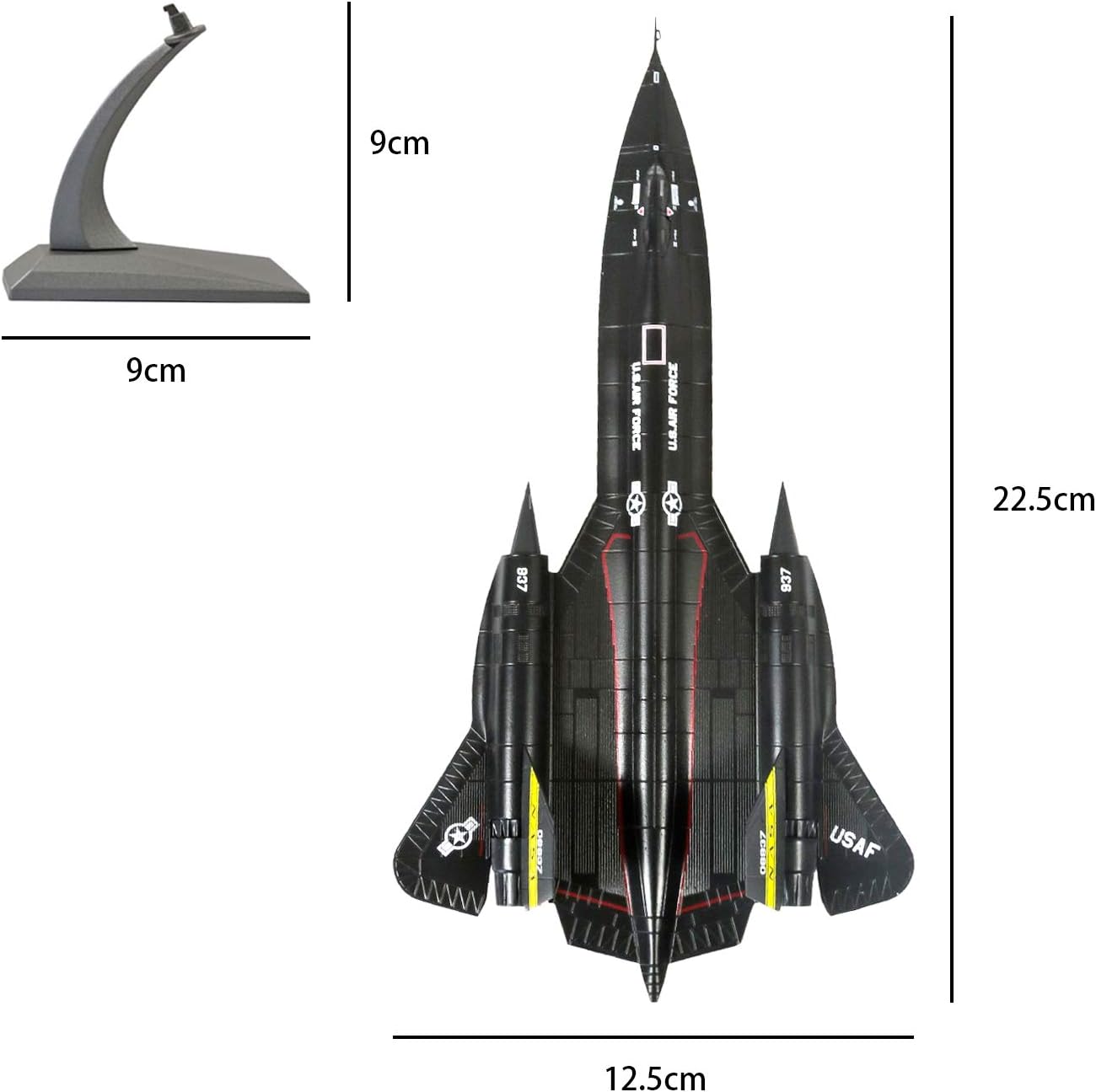 1/144 SR71 Blackbird High-Altitude Reconnaissance Aircraft Metal Fighter Military Model Diecast Plane Model for Collection or Gift-6