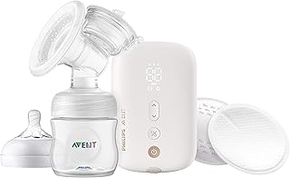 PHILIPS Avent Single Premium Electric Breast Pump for Quicker and Personalised Milk Expression, Rechargeable Battery, Timer Display, SCF396/11