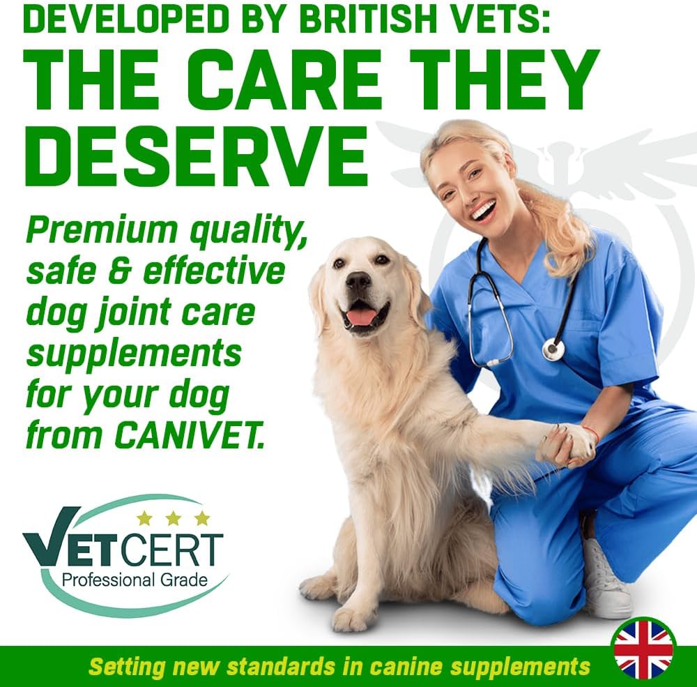 CANIVET Dog Joint Care Supplements | 300 Tablets | With Green Lipped Mussel, Glucosamine & Chondroitin, Turmeric, MSM, Hyaluronic Acid, Manganese and Vitamins for dog joint care. Aids stiff joints.-5