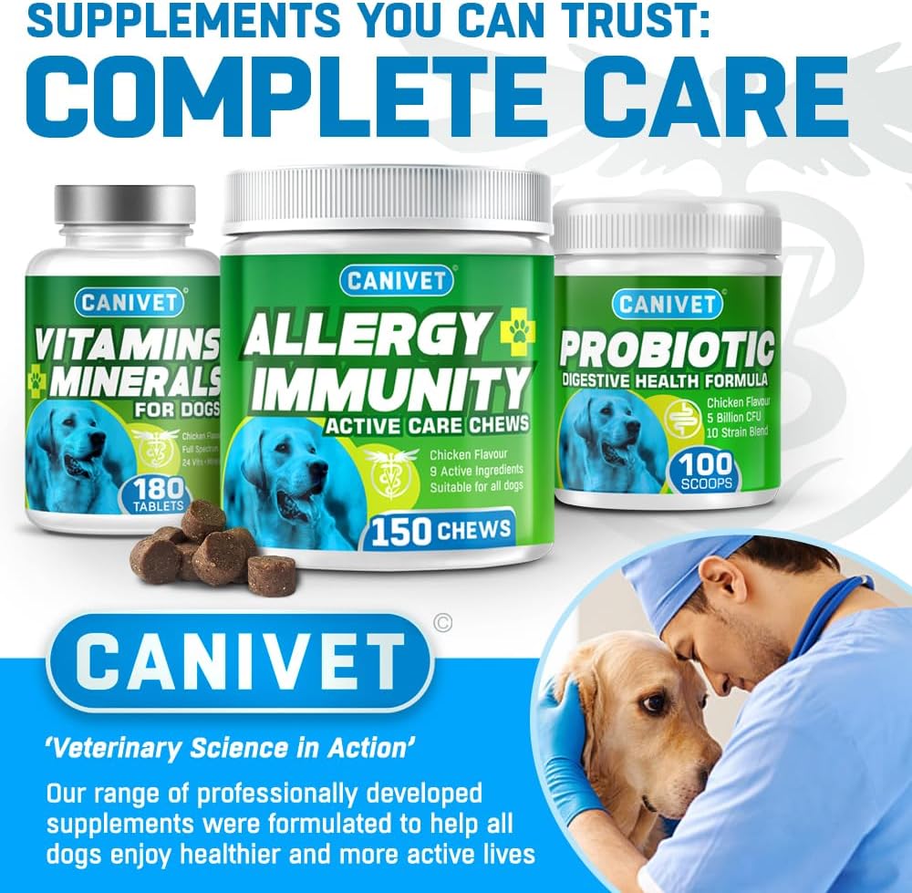 CANIVET Dog Joint Care Supplements | 300 Tablets | With Green Lipped Mussel, Glucosamine & Chondroitin, Turmeric, MSM, Hyaluronic Acid, Manganese and Vitamins for dog joint care. Aids stiff joints.-8