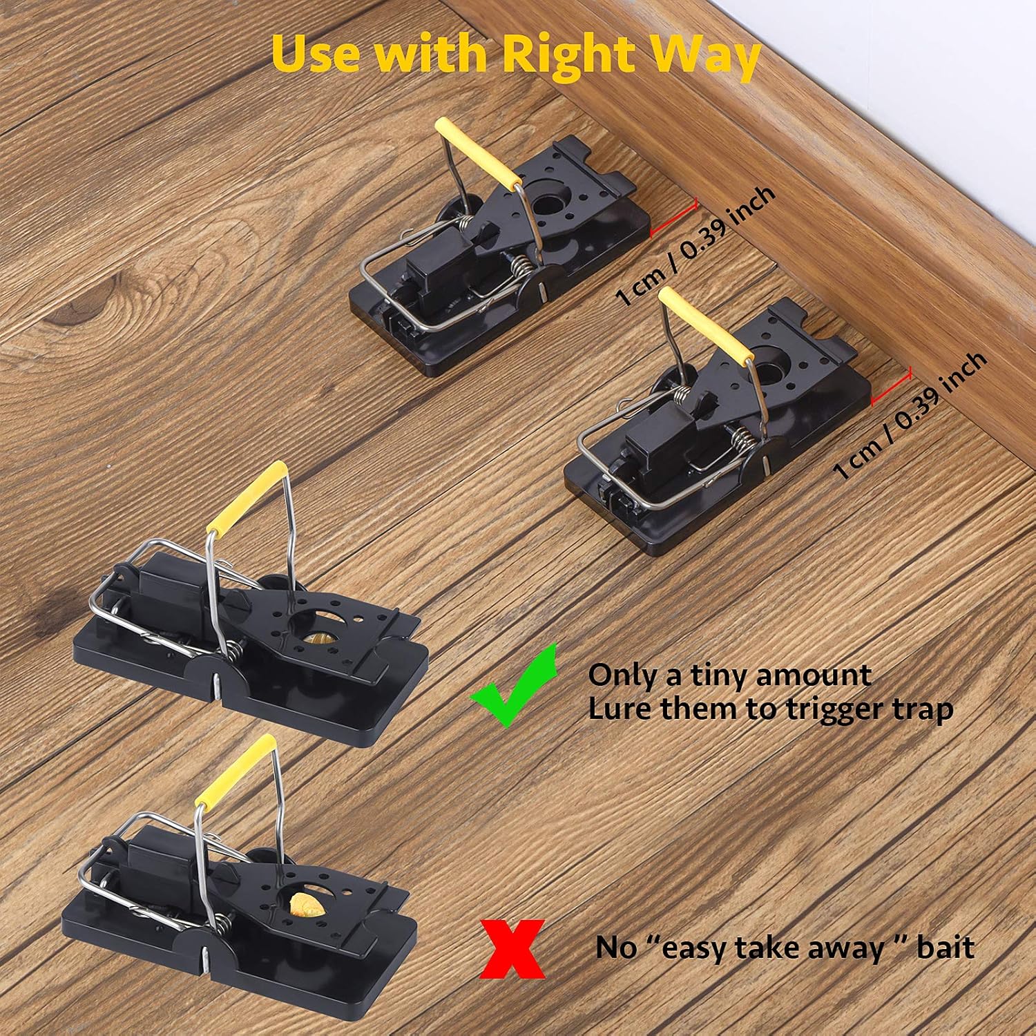 Trisiki Mouse Trap, 6 Pack Heavy Duty Reusable Snap Traps that Kill Instantly, High Sensitive Mice Catcher UK, Safe and Effective Rodent Trap for Indoors and Outdoors, Easy Set-up & Clean-3