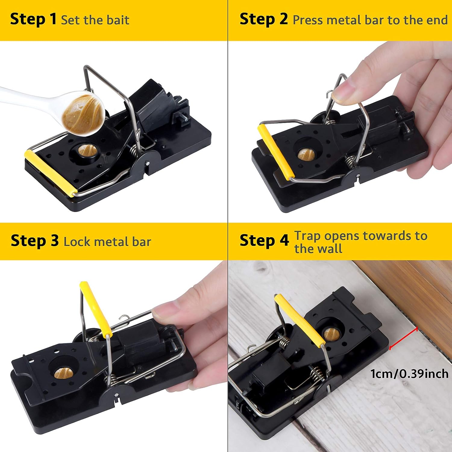 Trisiki Mouse Trap, 6 Pack Heavy Duty Reusable Snap Traps that Kill Instantly, High Sensitive Mice Catcher UK, Safe and Effective Rodent Trap for Indoors and Outdoors, Easy Set-up & Clean-5