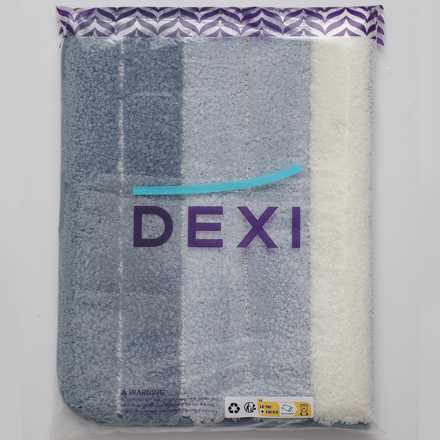 DEXI Bath Mat 40 x 60 cm, Non-Slip Washable Bathroom Mat, Extra Soft and Absorbent Bath Mats for Bathroom Floor, Tub, Shower, Blue-7