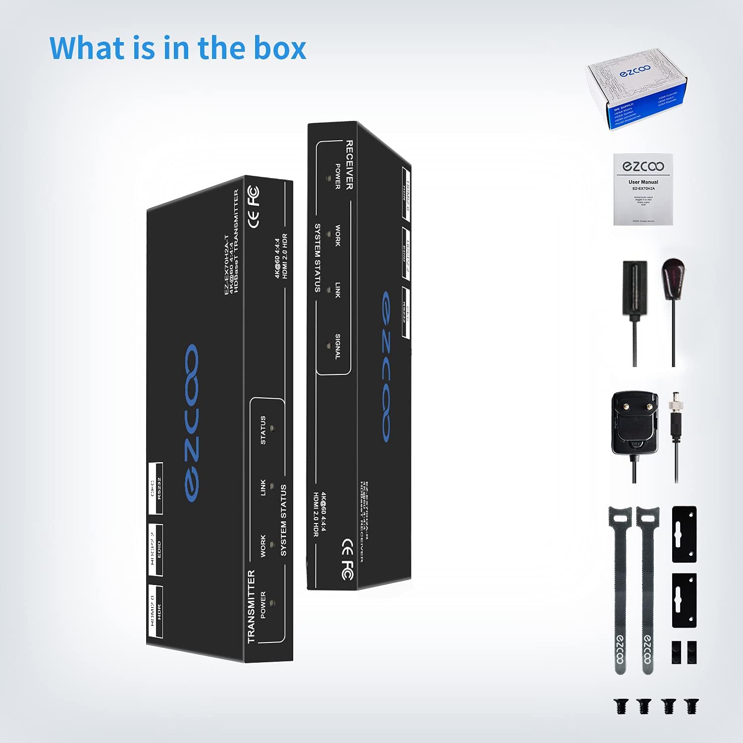 ROFAVEZCO HDMI Extender Over Ethernet 4k 60HZ Uncompressed 18G/BPS Over Single Cat5/6 up to 40m(165ft), RS232+POE+IR+HDCP2.2, HDR CEC EDID Management.-6