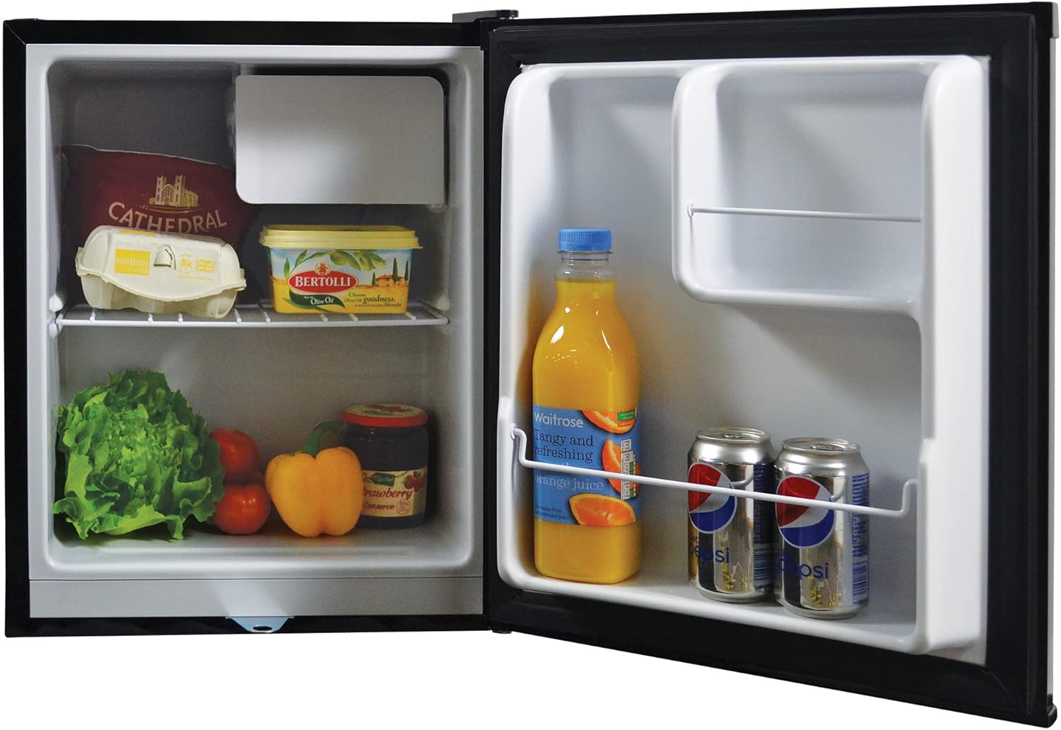 Igenix IG3711BL Table Top Fridge with 47 Litre Capacity, 4 Litre Ice Box, 1 Shelf, Reversible and Lockable Door, Black-1