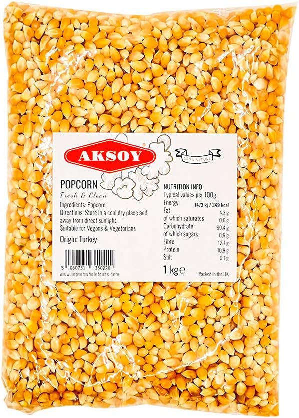 AKSOY 1KG Popping Corn Kernels - Popcorn Seeds || Stove-top & Microwave Popcorn & Air Popper Friendly Popcorn || New seasonings Corn, New harvested || 1KG …-0